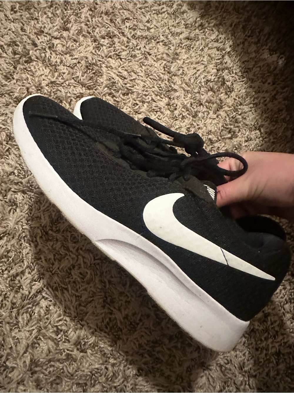 Nike Black and White Athletic Sneakers with Swoosh